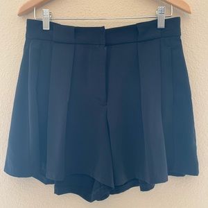 Black Pleated Dress Shorts
